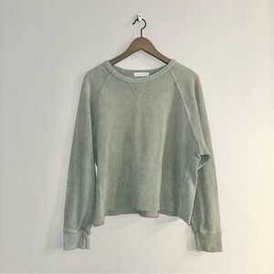 Joah Brown Cropped Long Sleeve Sweatshirt In Green Women’s M/L